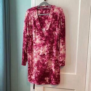 Jenni Pink and Cream Tie-Dye Sleepwear